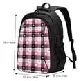 thumbnail image 4 of Yiaed Heart Plaid Print Laptop Backpack,Business Travel Durable Laptops Backpack with USB Charging Port,Water Resistant College Computer Bag, 4 of 5