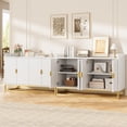 thumbnail image 7 of 47.2" Fluted Sideboard with Storage Cabinet, Modern Kitchen Sideboard with Adjustable Shelves, Media Console Buffet Cabinet with Doors for Living Room, Kitchen, Entryway, White, 7 of 7