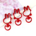 thumbnail image 1 of 10pcs/Lots Metal Rabbit Shape Hollow Keychain Split Key Ring Swivel Lobster Clasp Connector for Bag Belt Dog Mask Chains 6*36mm Red, 1 of 6