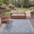 thumbnail image 5 of SAFAVIEH Courtyard Nicholas Geometric Diamonds Indoor/Outdoor Area Rug, 8' x 11', Navy/Grey, 5 of 15