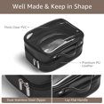 thumbnail image 3 of Bolsa de cosméticos transparente Bolsa de aseo de viaje de 2 capas Bolsa de maquillaje transparente con cremallera Bolsa de viaje transparente para artículos de tocador, (Negro), 3 of 5