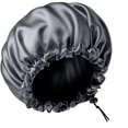 thumbnail image 1 of Gorro de dormir de satén monocromático de doble capa con gorro de belleza elástico Gorro para el pelo con bolsa portátil para el hogar, 1 of 5