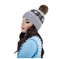 thumbnail image 2 of Women's Winter Knit Hat with Snowflake Pattern and Pom Pom, Warm Fuzzy Beanie for Cold Weather, Cozy Christmas Stocking Stuffer Gift for Women-Gray, 2 of 6