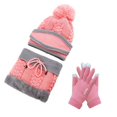 thumbnail image 2 of ZOELNIC Hat Scarf Set, 4 in 1 Winter Scarf Mask Gloves Set, Hat with Scarf Attached, Girls Warm Hat Earmuffs Cap with Pom for Indoor and Outdoor Sports, 2 of 6