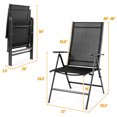 thumbnail image 2 of Gymax Lot de 4 Chaises Pliantes pour Patio et Jardin Extérieur avec Cadre en Acier, Dossier Réglable, 2 of 9