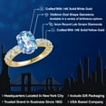 thumbnail image 2 of Gem Stone King 14K Two Tone Gold Millennium Blue Mystic Quartz and Lab Grown Diamond Engagement Ring for Women | 3.88 Cttw | Oval 10X8MM | Gemstone Birthstone | Size 5, 2 of 6