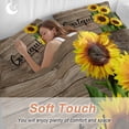thumbnail image 3 of Yellow Sunflowers Twin Size Comforter Set, Grateful Brown Wood Striped Countryside Bedding for All Seasons, 4 Pcs Bed Set, 1 Quiltcover (68"x86") ,1Sheet(67"x116"), 2Pillowcases (30"x20"), 3 of 12