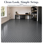 FlooringInc Nitro Pro Garage Tiles, Diamond, 40 Pack, 40 Sq/Ft. Graphite/Black