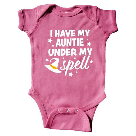 

Inktastic I Have My Auntie Under My Spell with Cute Witch Hat Gift Baby Boy or Baby Girl Bodysuit