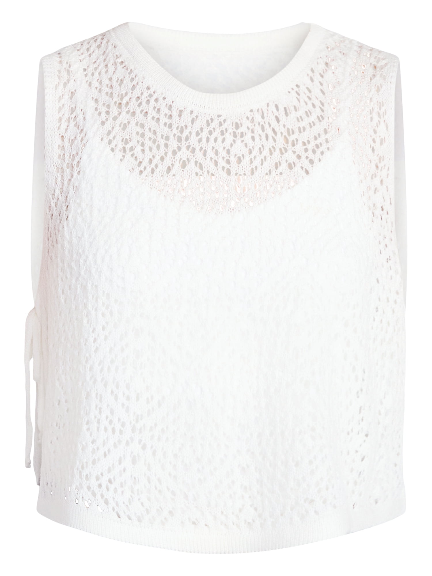No Boundaries Crochet Knit Skirt with Side Tie, Women's