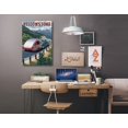 thumbnail image 2 of Yellowstone, Montana - Retro Camper - Lantern Press Artwork (24x36 Gallery Wrapped Stretched Canvas), 2 of 8