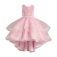 thumbnail image 2 of NAISIBABY Girls Princess Dress, Elegant Glitter Tutu Formal Dress Sleeveless Wedding Pageant Party Floral Dress Pink 12T, 2 of 3
