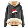 thumbnail image 1 of Women's Christmas Letters Printed Hoodie Back Wool Winter Warm Pullover Tops Fashion Sweatshirt, 1 of 1