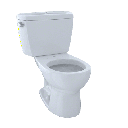 TOTO® Drake® Two-Piece Round 1.6 GPF Toilet with Insulated Tank and Bolt Down Tank Lid, Cotton White -