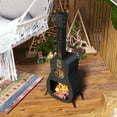 thumbnail image 3 of Lisicues Outdoor Fire Pit Wood Burning, Metal Smokeless Chiminea, Guitar Shaped, Portable for Patio Backyard, Black, 3 of 8
