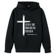 thumbnail image 4 of Byoo Toddler Boys Basic Hoodie Bible Verse Print Long Sleeve Pullover Hoodie Comfortable Soft Casual Tops, Black, 4 of 5