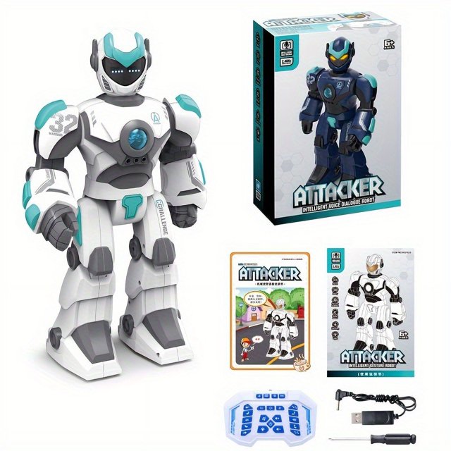 K8 Large Intelligent Robot Toy: 2.4G Remote Control, Voice Dialogue, DIY