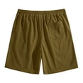 thumbnail image 4 of Shorts for Men Drawstring Waist Elastic Waist Shorts with Pockets Classic-Fit Casual Lightweight Summer Beach Vacation Shorts Moisture Wicking Mid-Length Golf Shorts,Brown M, 4 of 5