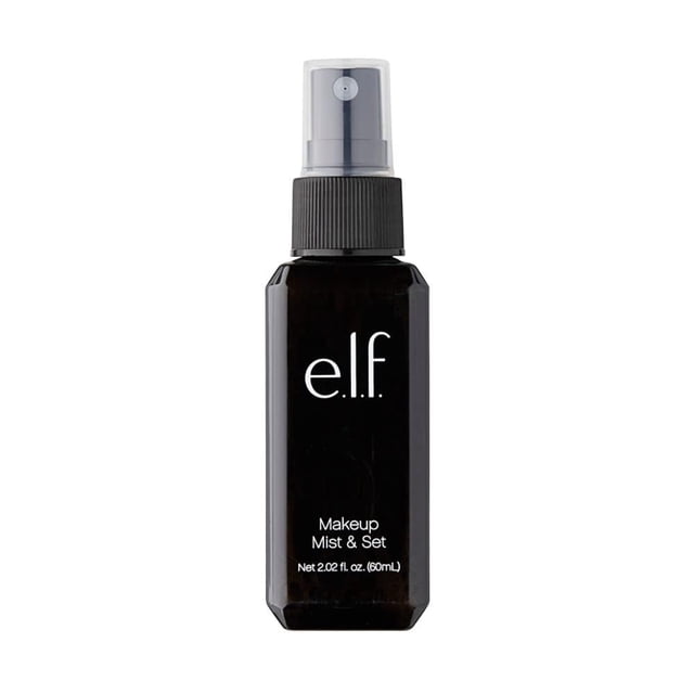 e.l.f, Makeup Mist & Set - Small, Lightweight, Long Lasting, All-Day Wear, Revitalizes, Refreshes, Hydrates, Soothes, Infused with Aloe, Green Tea and Cucumber, 2 Fl Oz