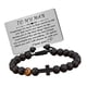 thumbnail image 2 of Pulsera de cuentas para hombre, hecha a mano, ajustable, con cruz y tarjeta grabada. A MI Hombre Tarjetas, 2 of 9