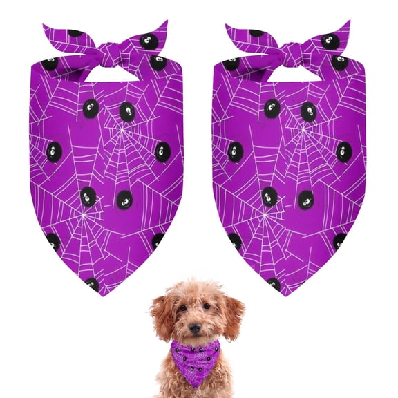Dog Bandana 2 Pack,Spider Web Halloween Pattern Bandanas for Dogs,Cat Bandana,Small/ Large Dog Bandana 2 Size,Dog Bandanas Girl Boy