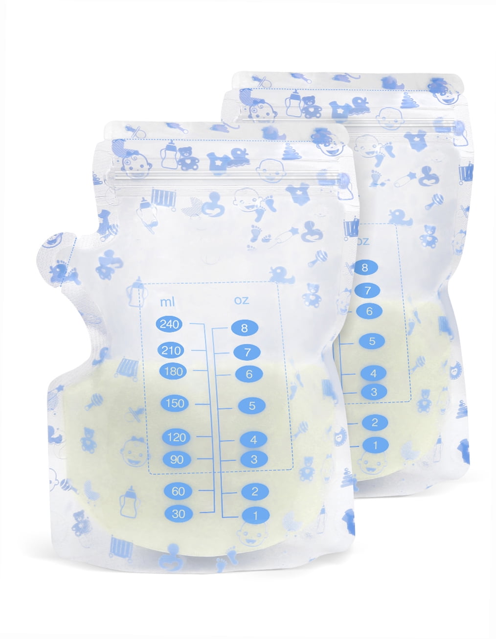 eccomum Milk Storage Fresh Bags 240ML Capacity Material Milk Storage & Freezing Bag Container for Baby Infants