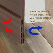 Reactionnx 2" W x 39" L Under Door Draft Blocker Strong Self-Adhesive Door Seal Strip for Weatherproof, Soundproof Brown