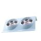 thumbnail image 1 of Methold Cuenco doble para mascotas, platos de alimentación de animales de acero inoxidable, soporte extraíble para agua y comida Suministros para gatos azul, 1 of 5