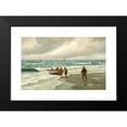 thumbnail image 2 of Carl Locher 18x13 Black Modern Framed Museum Art Print Titled - Ashore! Motif from Skagens Sonderstrand. Fresh Increasing Coal (1899), 2 of 5