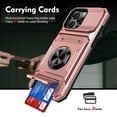 thumbnail image 6 of Allytechgroup for iPhone 16 Pro Max Case, Soft TPU Hard PC Back Shockproof Shell Anti-Slip Drop Proof Cover with Metal Ring Kickstand/ Card Slots/Support Magnetic Car Mount Stand Phone Case, Rosegold, 6 of 7