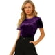 thumbnail image 1 of Día de San Patricio Camiseta Terciopelo Sólida Casual De Manga Corta Con Cuello Redondo Para Mujer Púrpura L, 1 of 6