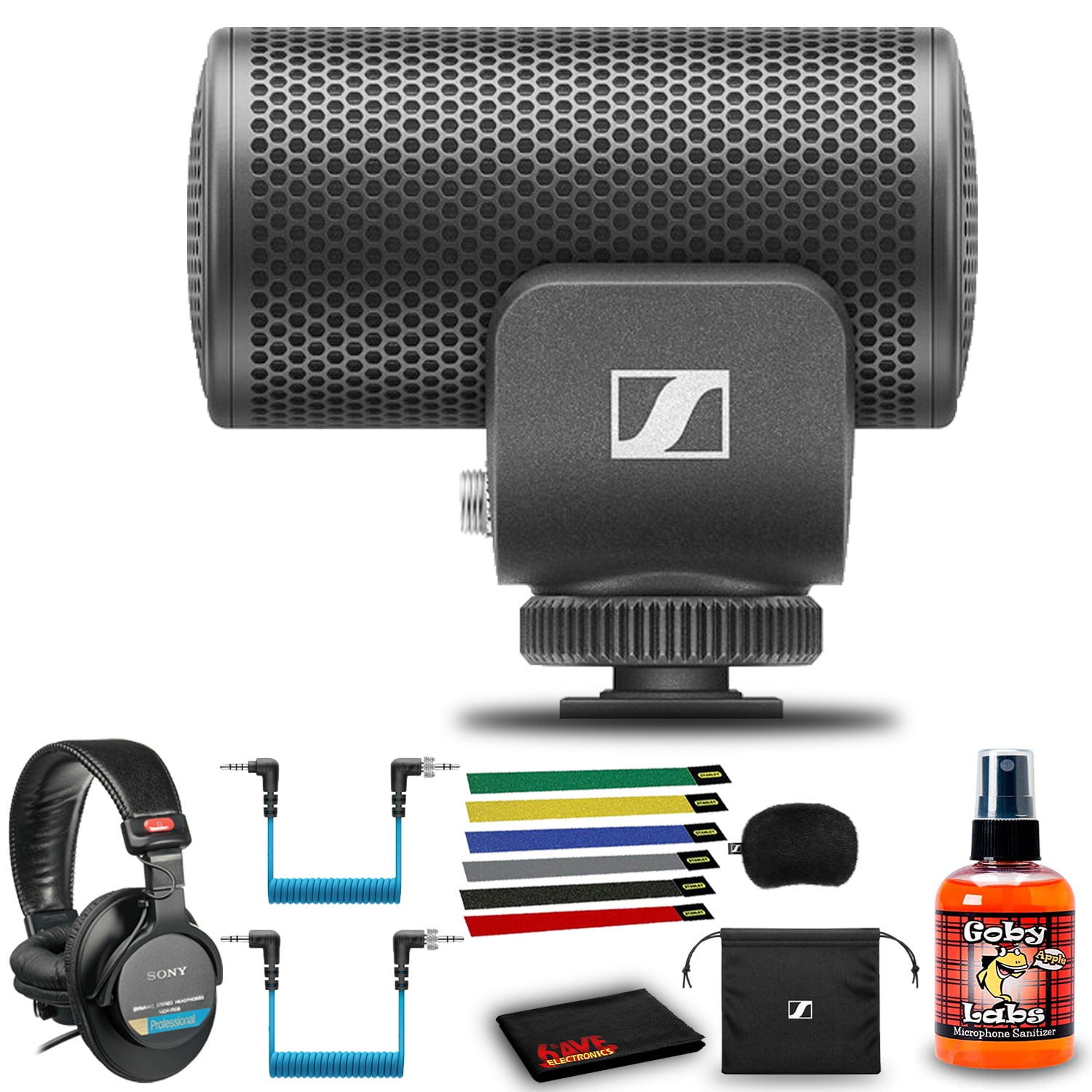 Sennheiser MKE 200 Directional Microphone with Headphones and 6Ave