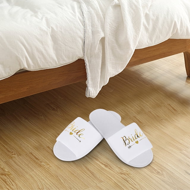 Zapatillas de fiesta de boda, 5 pares de zapatillas con estampado de letras, zapatillas con estampado a medida para la perfección