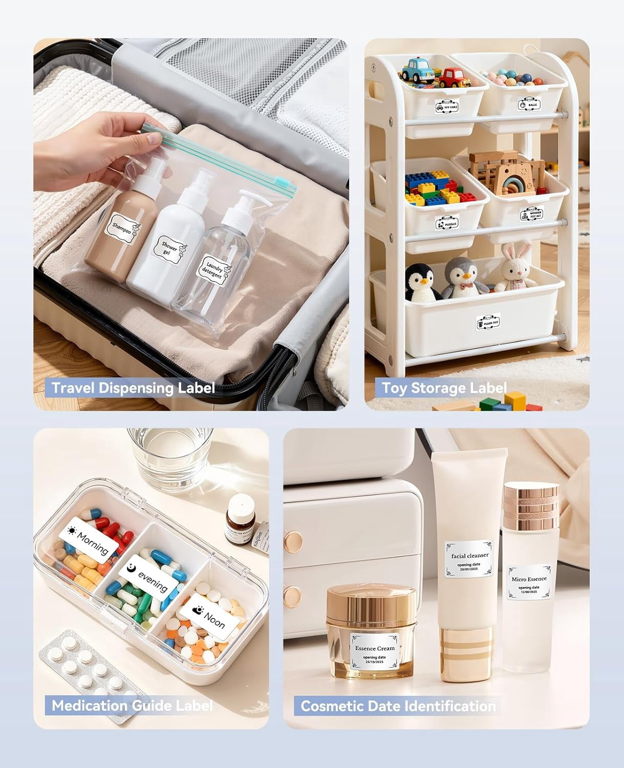 3 Rolls Set Label for B1/B21/B3S Label Printer, 1.97'' x 1.18'' (50x30mm),Waterproof Labels for Mason Jar/Barcode/Logo/QR Code (White)