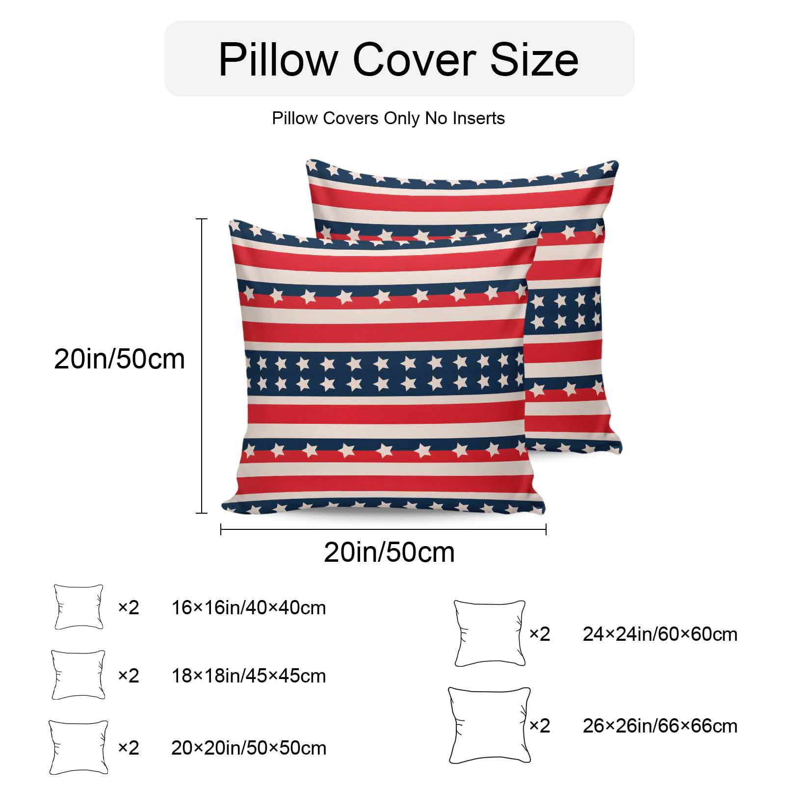 4th of July Outdoor Waterproof Throw Pillow Covers Set of 2 Patriotic Stars Stripes Pillowcases Outdoor Pillows Cushion Case 18x18 Inch Red White Blue Striped Patio Pillows for Couch Sofa Bed Garden