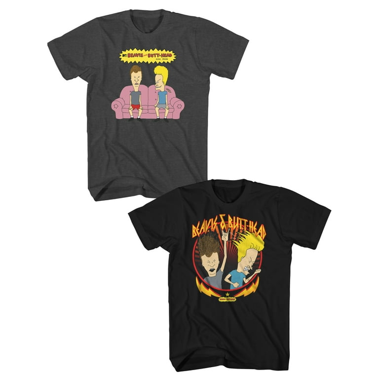 Beavis & Butthead Couch Rock Heads Apparel, Men's Graphic T-Shirt, 2 Pack, Size S-3XL (Men's Big & Tall) Beavis & Butthead Couch Rock Heads Apparel, Men's Graphic T-Shirt, 2 Pack, Size S-3XL (Men's Big & Tall)