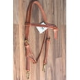 thumbnail image 2 of Hilason Hermann Oak Leather Laced Cheeks Horse Knotted Browband Headstall, 2 of 6