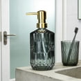 thumbnail image 1 of Glass Soap Dispenser Refillable Pump Bottle | Hand Wash Lotion Dispenser for Kitchen Bathroom | Smooth Non-Drip Stainless Steel Pump | Leak-Proof Shampoo Body Wash Container, 1 of 6