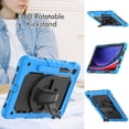 thumbnail image 3 of Case for Samsung Galaxy Tab S9 11.0 Inch SM-X710 with Screen Protector, 360 Degree Rotating Kickstand Hand Strap Heavy Duty Shockproof Cover with Shoulder Strap, Sky Blue, 3 of 7