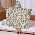 thumbnail image 5 of Beige Curiosity Shoppe Pattern Hooded Bath Towel，50"x30" for Ages 3 To 12 Kids, Quick Dry Lightweight Soft Microfiber Hood Beach Towel Cover Up for Kids, 5 of 7
