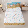 thumbnail image 4 of Castle Fairy Sport Baseball Bat Zipper Full Size Comforter Sets with Fitted Sheet and 2 Pillowcases, Ice Cream Drip Zipper Bedding Set, Light Blue Pink Yellow,4pcs, 4 of 6