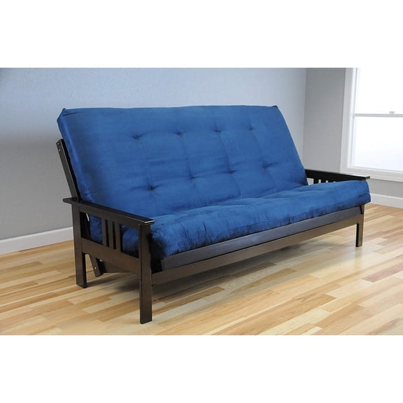 Queen Futon Frame Set with Mattress - Polyester Upholstery - 3 Seater