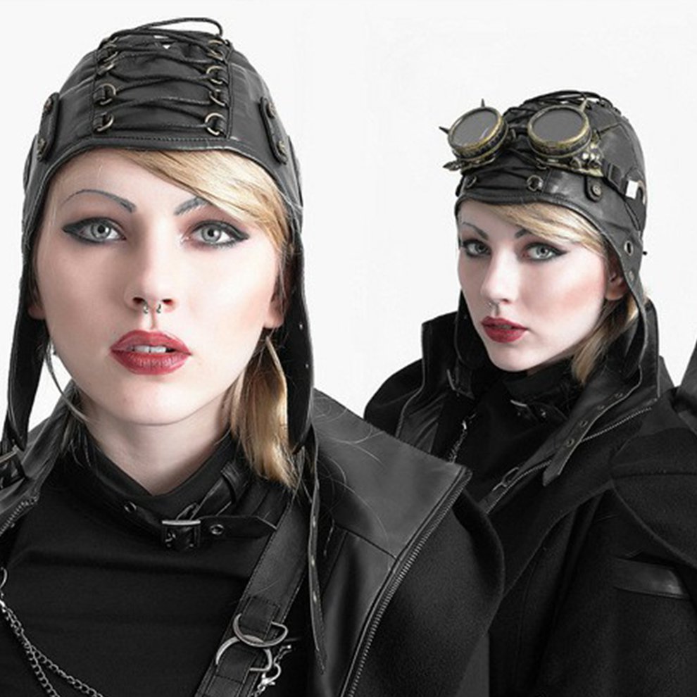 LIVEYOUNG Leather Aviator Hat Leather 