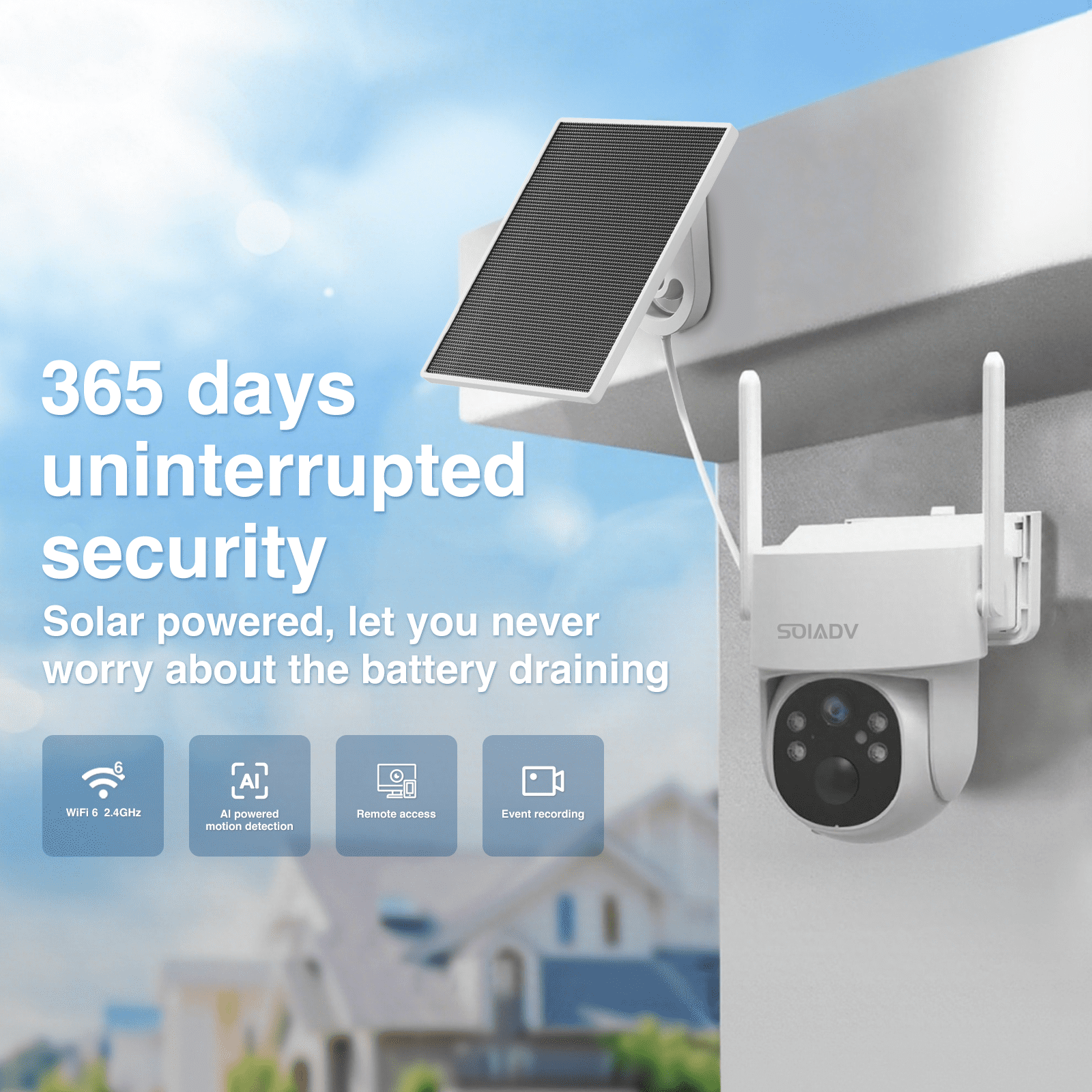 Wireless Security Camera Solar Battery Powered System 2K PTZ AI Motion Detection,Color Night Vision,Indoor Outdoor 4Pack