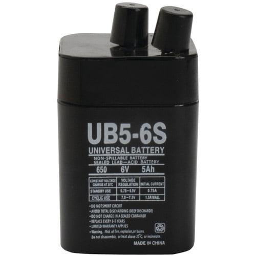 UPG UB650S 6V 5Ah Spring Top Rechargable Lantern AGM Battery Moultrie