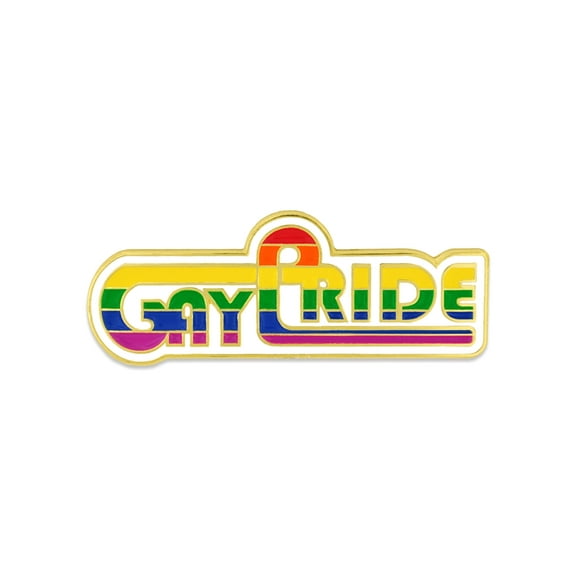 PinMart's Gay Pride Rainbow LGBTQ Retro Enamel Lapel Pin Jewelry