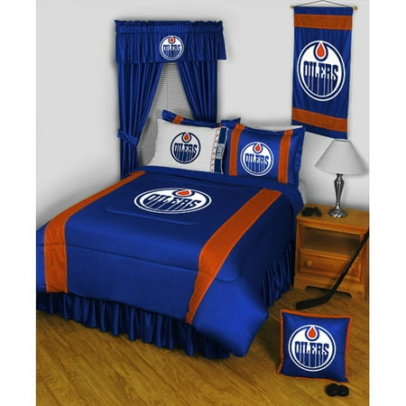 Edmonton Oilers SIDELINES Jersey Material Comforter