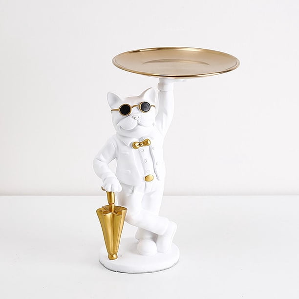 Bandeja de Valet de joyería Escultura de resina nórdica Colco organizador de escritorio blanco