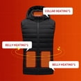 thumbnail image 3 of Heated Vest Hooded, USB Electric Heated Gilet for Men Women, 9 Heating Zones, 3 Levels Adjustable Temperature, Winter Lightweight Washable, for Outdoor Camping Hiking Skiing, 3 of 9