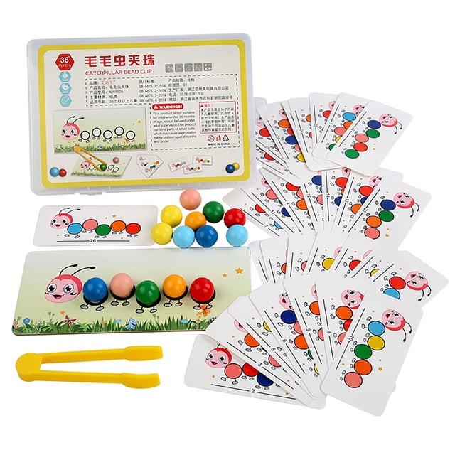 Children's Wooden With Beads Game Exercises Hands On Ability Color Cognition Children's Educational Toys